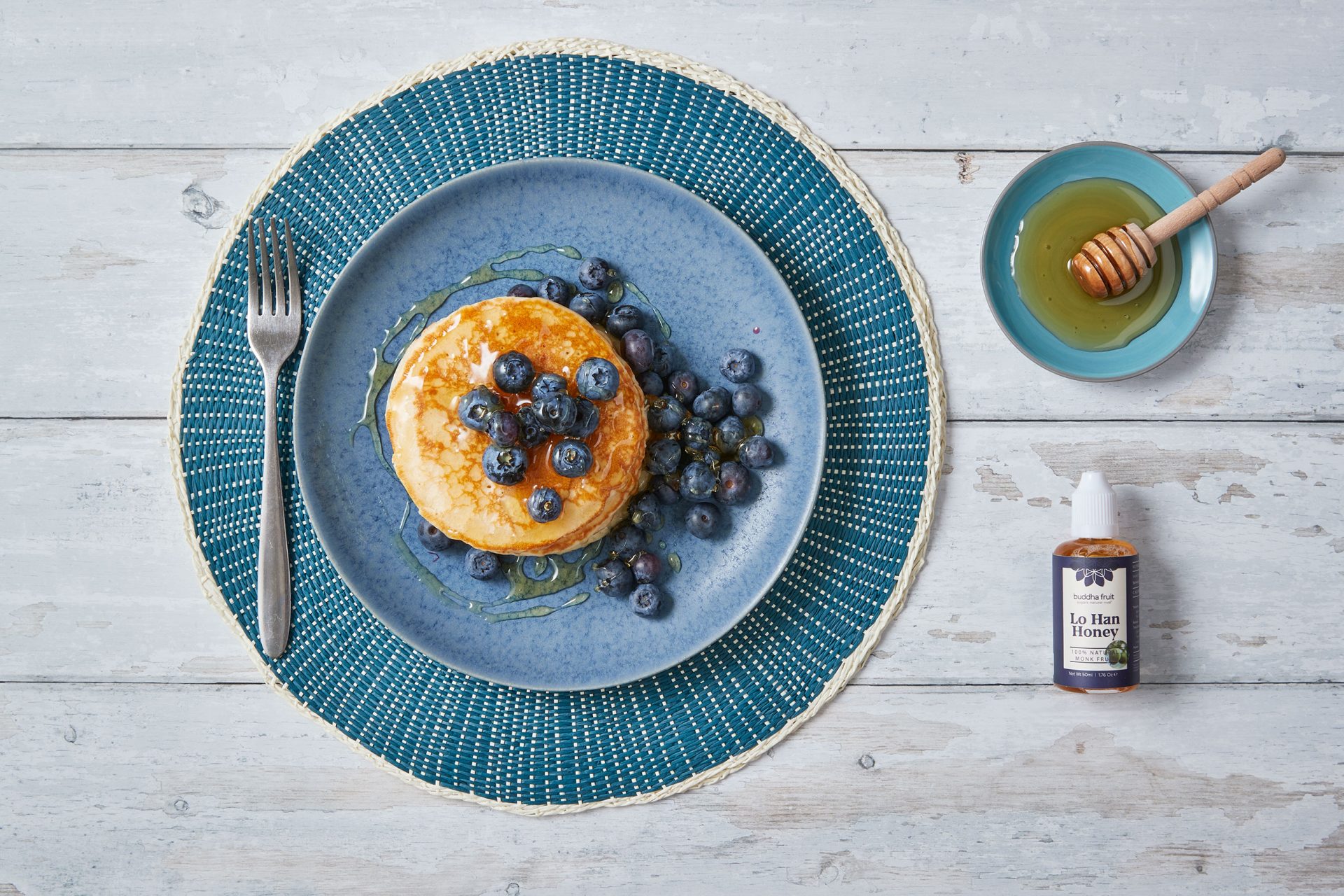 honey drizzled pancakes